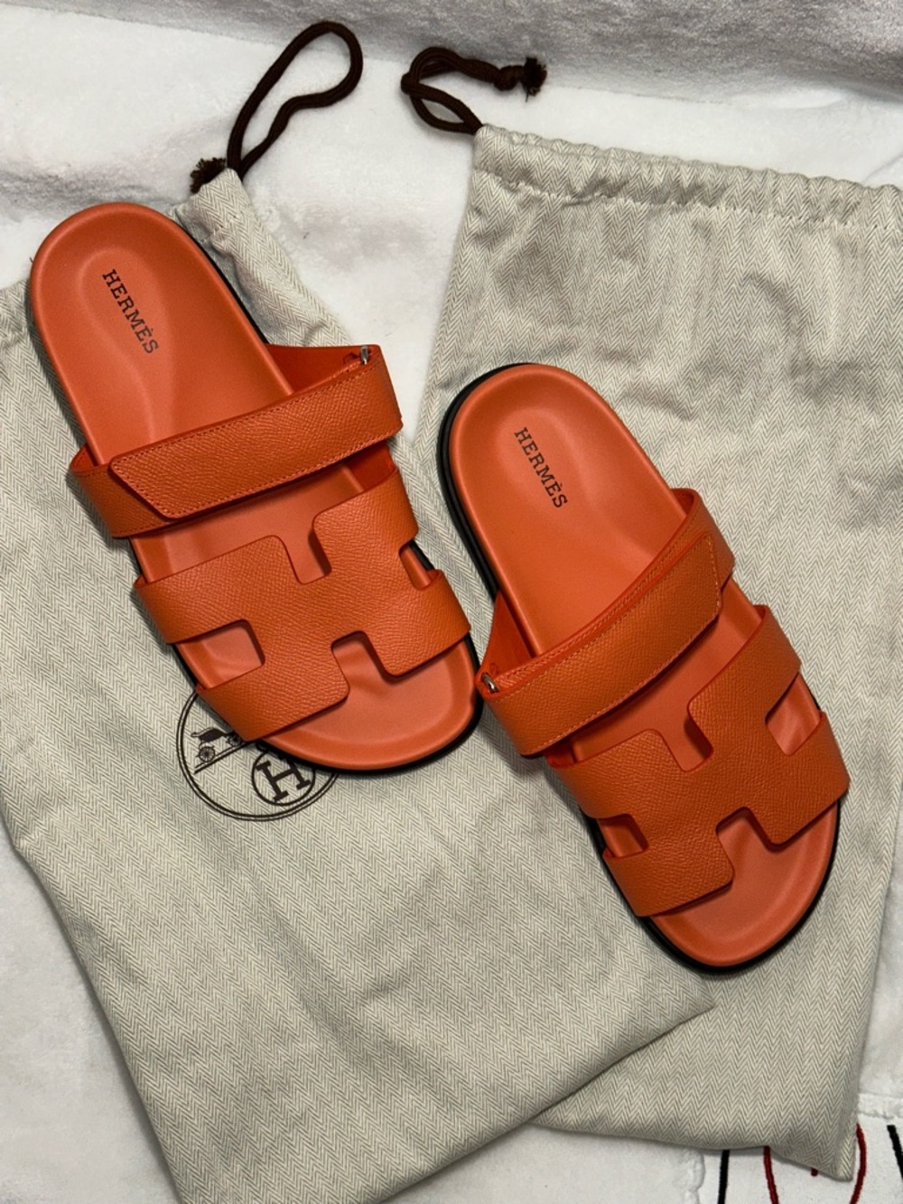 Hermés Orange Chypre Sandals - Picture 5 of 7